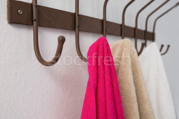 Close-up of colorful towels hanging on hook Stock photo © wavebreak_media