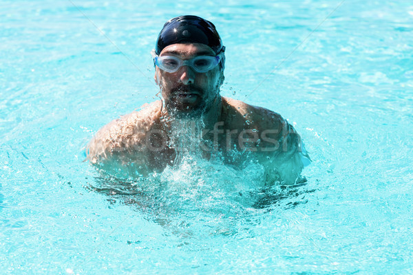 Dopasować pływak Motyl basen człowiek sportu Zdjęcia stock © wavebreak_media