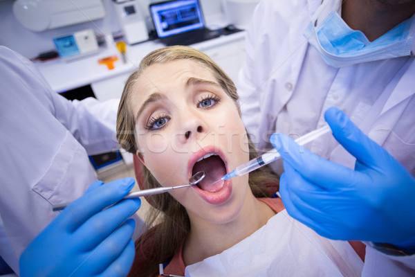 牙醫 麻醉 女 病人 女子 疼痛 商業照片 © wavebreak_media