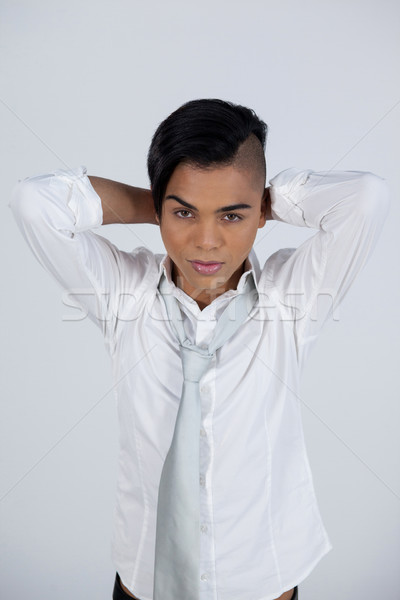 Transseksüel kadın eller arkasında kafa kadın Stok fotoğraf © wavebreak_media