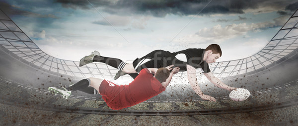Composite image of a rugby player scoring a try Stock photo © wavebreak_media