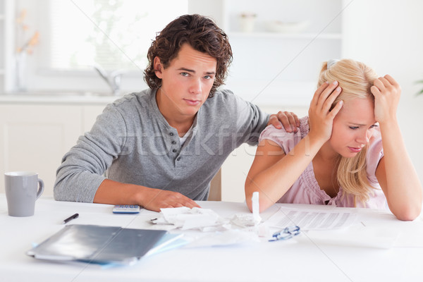 Triste Pareja salón casa amor hombre Foto stock © wavebreak_media