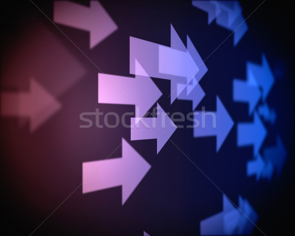 Stock photo: Background of multiple purple arrows going on the right