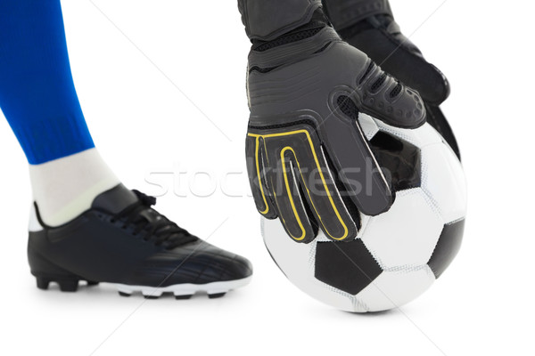 Kapus szőlőszüret felfelé labda fehér futball Stock fotó © wavebreak_media