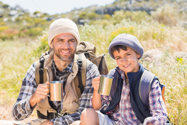 Father and son hiking in the mountains Stock photo © wavebreak_media
