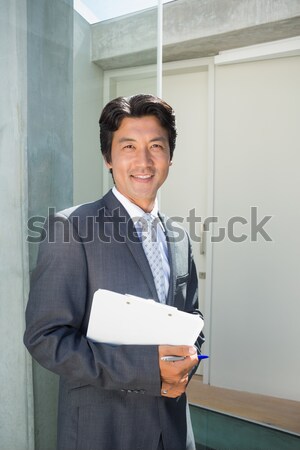 微笑 經理 雙臂交叉 倉庫 肖像 男 商業照片 © wavebreak_media