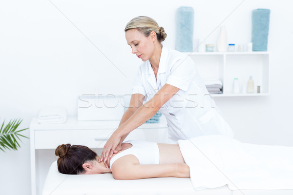 Foto stock: Ombro · massagem · médico · escritório · mulher · saúde