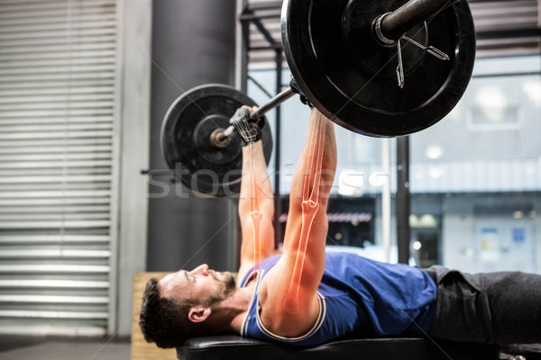 Sportoló atléta testmozgás tornaterem súlyzó férfi Stock fotó © wavebreak_media