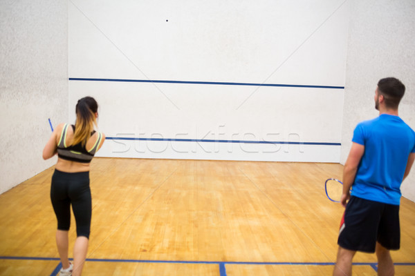Couple play some squash together Stock photo © wavebreak_media