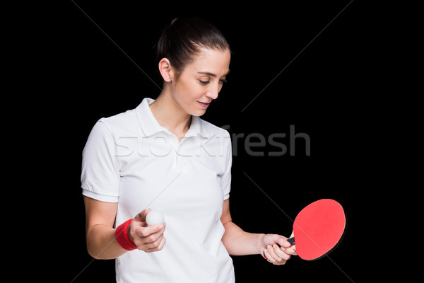 Kobiet sportowiec gry ping pong czarny ciało Zdjęcia stock © wavebreak_media