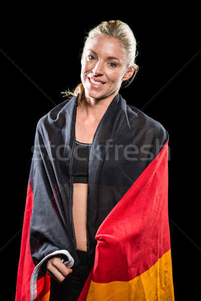 Atleta posando alrededor cuerpo bandera blanco Foto stock © wavebreak_media