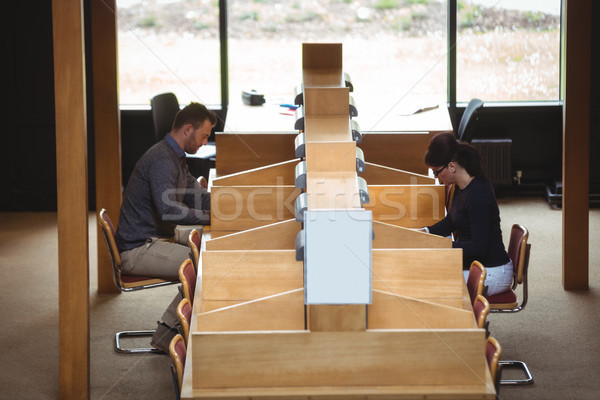 Maturité étudiant étudier bibliothèque collège femme [[stock_photo]] © wavebreak_media