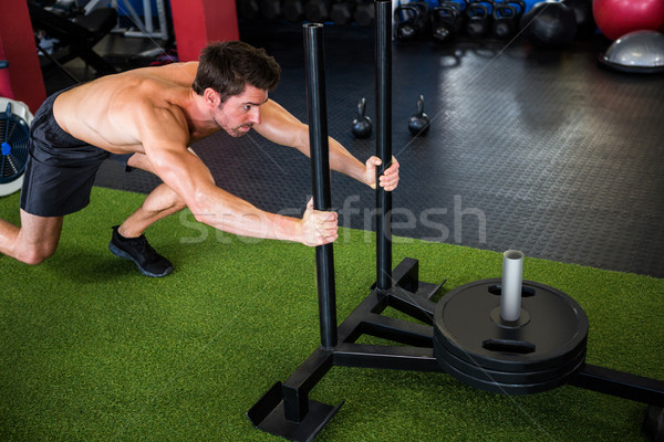 Torse nu homme gymnase vue [[stock_photo]] © wavebreak_media