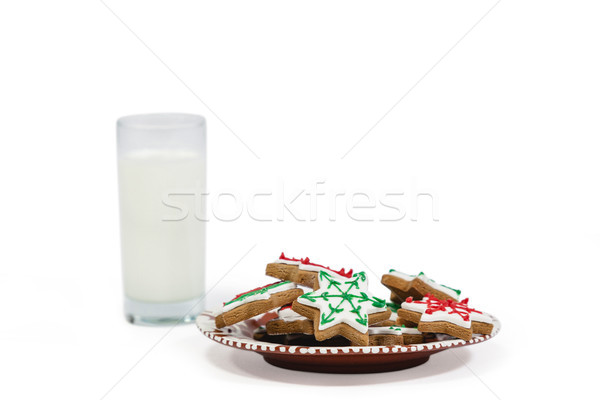 Primer plano leche alimentos dulces placa blanco invierno Foto stock © wavebreak_media