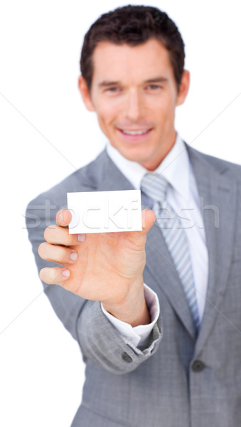 Foto d'archivio: Carismatico · imprenditore · bianco · carta · business