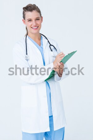 Stock fotó: Portré · tolakodó · női · orvos · összehajtva · karok