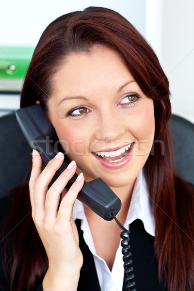 çekici işkadını konuşma telefon oturma ofis Stok fotoğraf © wavebreak_media