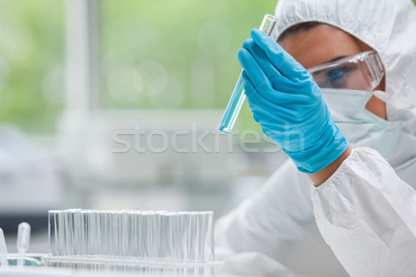 Beschermd wetenschap student reageerbuis laboratorium Stockfoto © wavebreak_media