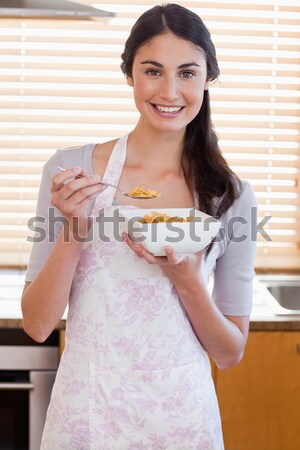 Foto stock: Feliz · blanco · femenino · cesta