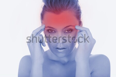 Foto stock: Mulher · retrato · mulher · jovem · dor · feminino