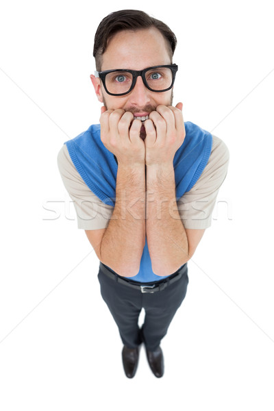 Geeky hipster looking nervously at camera Stock photo © wavebreak_media