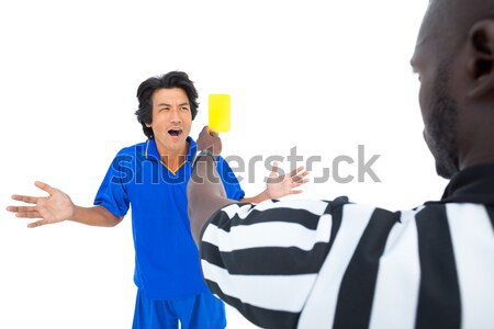 Sérieux arbitre jaune carte joueur [[stock_photo]] © wavebreak_media