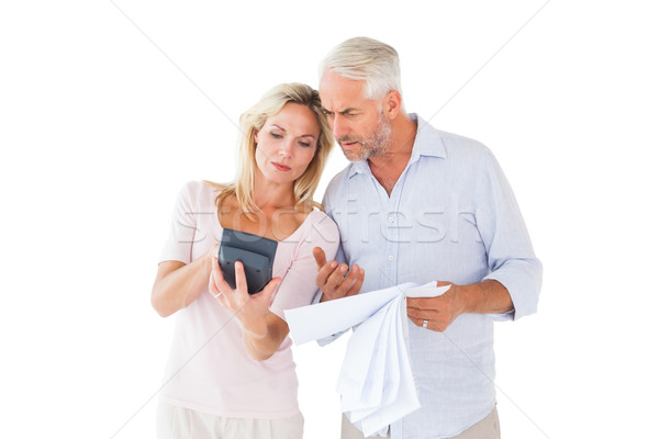 Anxious couple working out their bills Stock photo © wavebreak_media