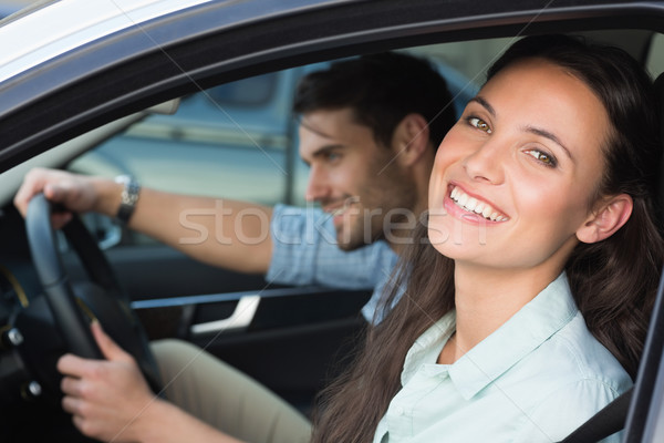 Sonriendo cámara coche femenino masculina Foto stock © wavebreak_media
