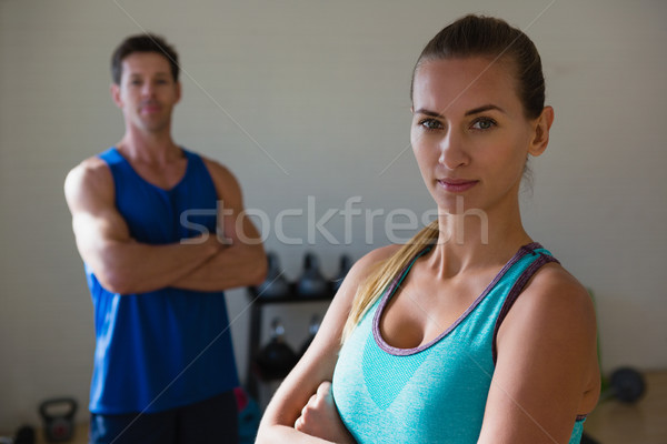 Portret znajomych stałego siłowni człowiek Zdjęcia stock © wavebreak_media