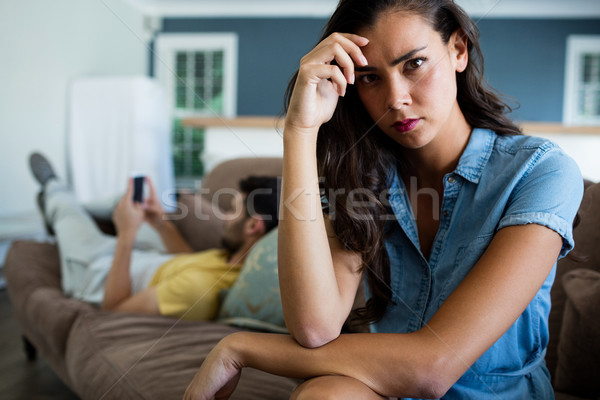 Pareja otro salón casa triste femenino Foto stock © wavebreak_media