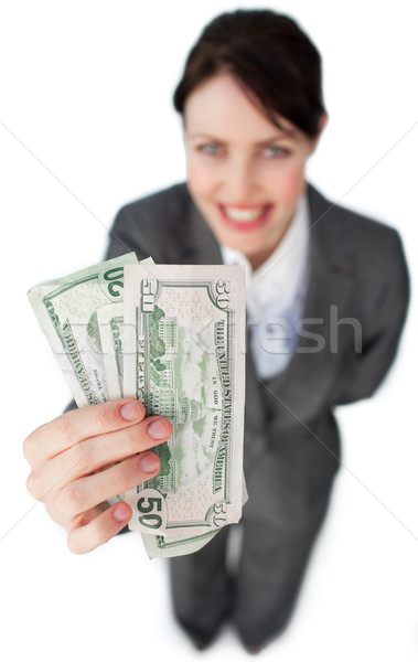 Sonriendo mujer de negocios bola de cristal mujer dinero Foto stock © wavebreak_media