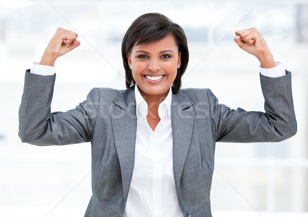 Fortunate businesswoman celebrating success Stock photo © wavebreak_media