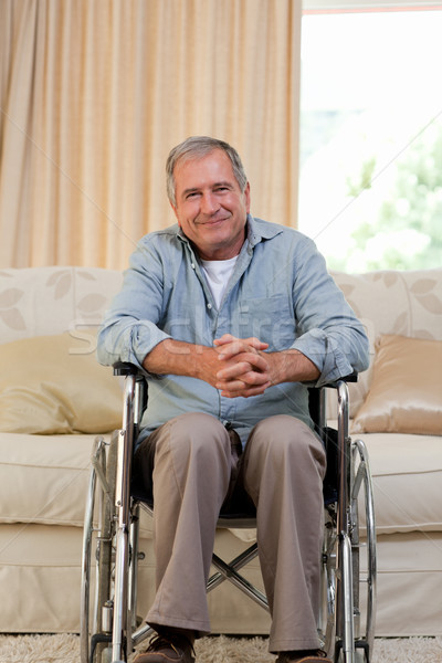 Senior Mann Rollstuhl home medizinischen Gesundheit Stock foto © wavebreak_media