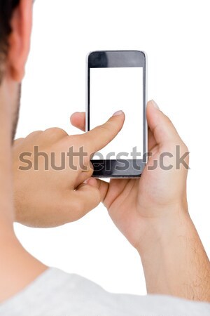 Kezek okostelefon közelkép nő fehér telefon Stock fotó © wavebreak_media