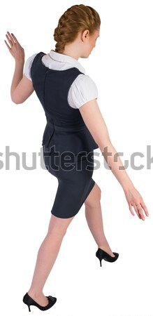 Stockfoto: Zakenvrouw · balancing · handelen · witte · corporate · vrouwelijke