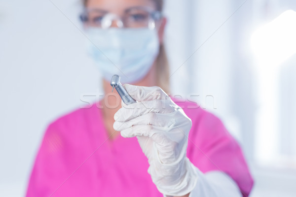Foto stock: Dentista · mascarilla · quirúrgica · herramienta · dentales