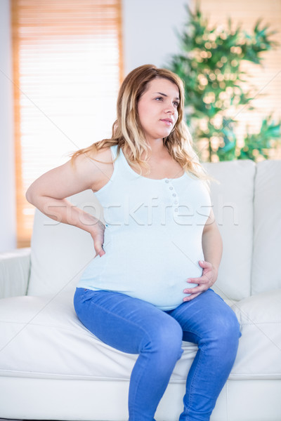 Hamile kadın ev oturma odası ev hamile ağrı Stok fotoğraf © wavebreak_media