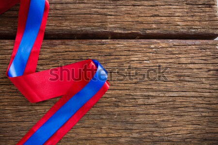 Rood Blauw lint houten tafel achtergrond Stockfoto © wavebreak_media