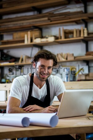 Thoughtful male potter working at worktop Stock photo © wavebreak_media