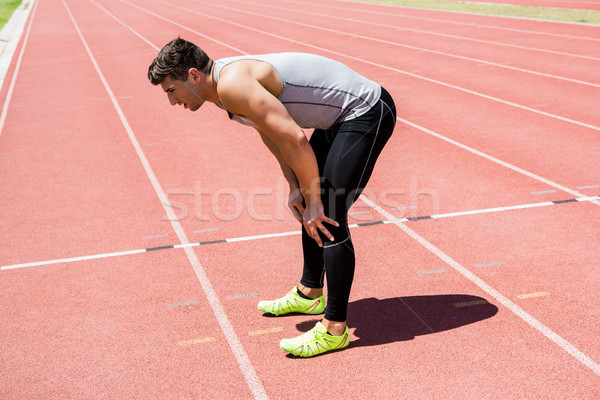 Fáradt atléta áll fut útvonal napos idő Stock fotó © wavebreak_media