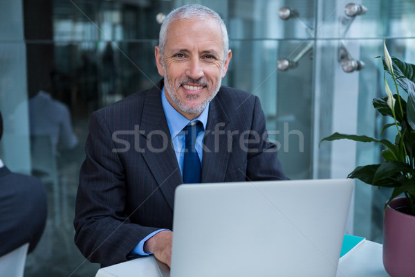 ビジネスマン 作業 ノートパソコン 肖像 幸せ オフィス ストックフォト © wavebreak_media