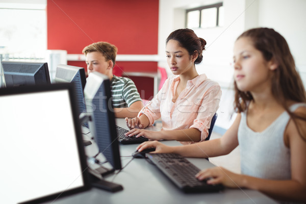 студентов классе школы компьютер интернет Сток-фото © wavebreak_media