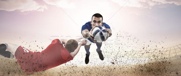 Obraz rugby gracz stadion niebo Zdjęcia stock © wavebreak_media
