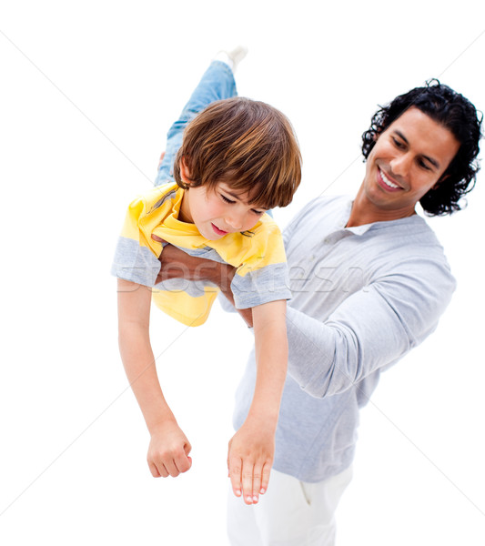 Derűs apa szórakozás fiú fehér család Stock fotó © wavebreak_media