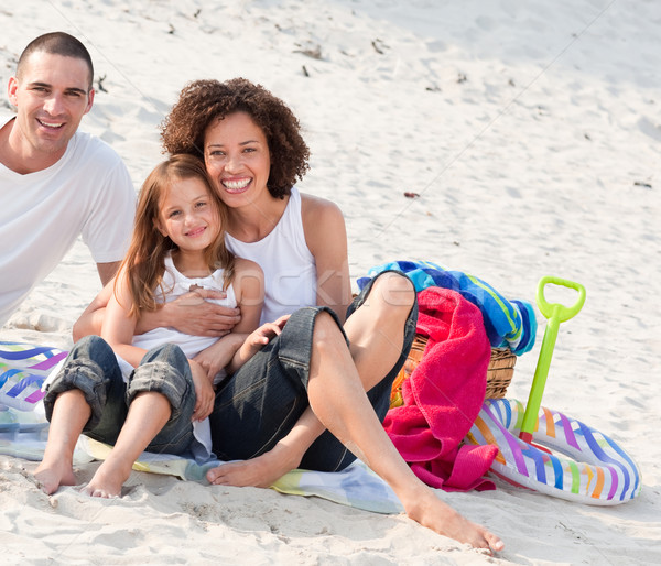 Family playing sitting on a beach Stock photo © wavebreak_media