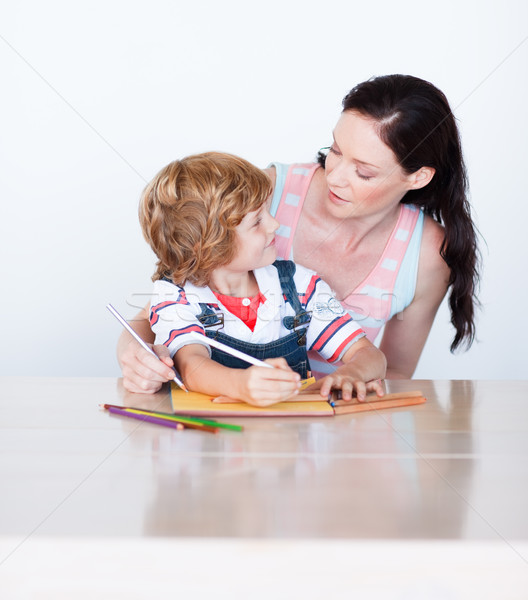 Radiant mother and son looking in each other faces Stock photo © wavebreak_media