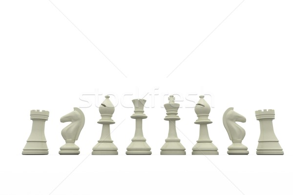 Blanco piezas de ajedrez ajedrez trabajo en equipo estrategia Foto stock © wavebreak_media