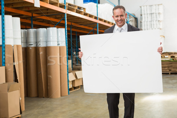 Glimlachend magazijn manager groot witte Stockfoto © wavebreak_media