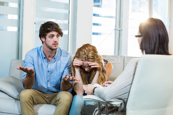 Psychologist helping a couple with relationship difficulties Stock photo © wavebreak_media