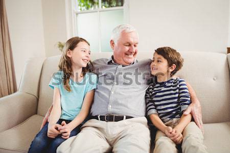 Sohn Aufnahme Foto Familie Familie zu Hause Wohnzimmer Stock foto © wavebreak_media